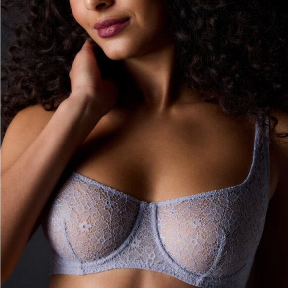 Journelle Alix Demi Scoop Bra 32D - Purple/Argente - Picture 1 of 10